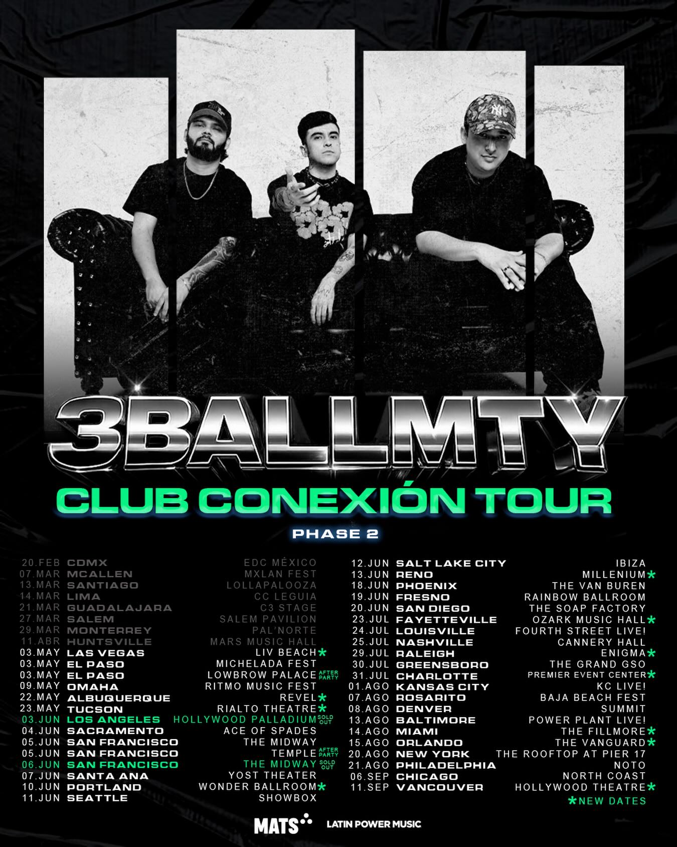 3BallMTY Club Conexion Tour Poster 2026